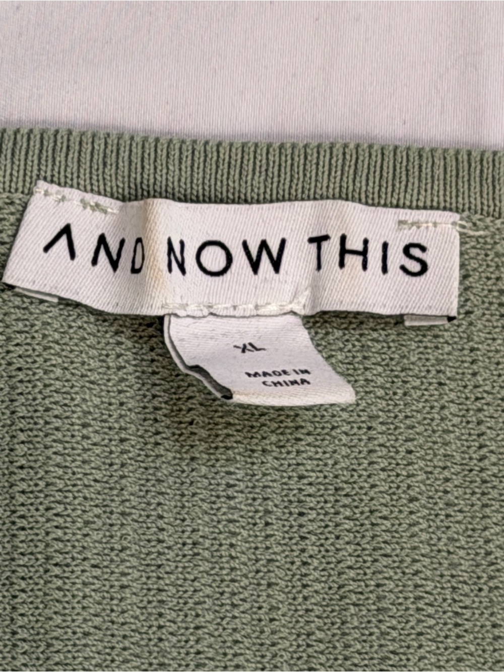 Ribbed Notch-V Short Sleeve Top in Sage Green - Picture 3 of 3